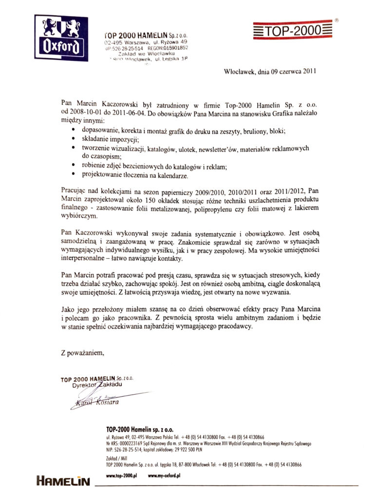 Referencja dla Studia Graficznego Piękno Tkwi W Szczegółach